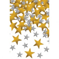 Tafelconfetti ster goud/zilver metallic